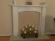 white adams fireplace with solid marble hearth and back....