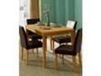 4 Seater Dining Table with Brown Leather Effect Chairs, ....
